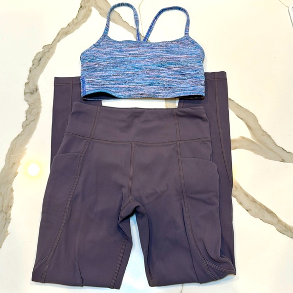 Girls Athleta Leggings 8-10 and Ivivva Multicolor Strappy Sports Bra size 8 - Picture 1 of 13